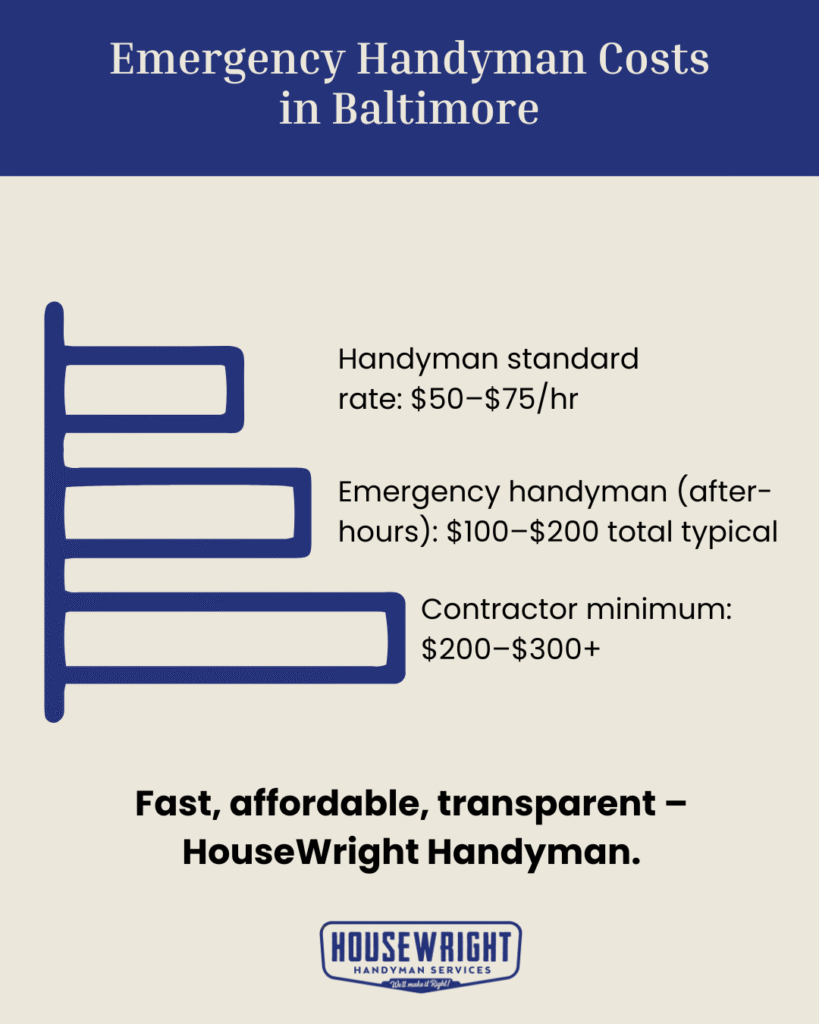 Emergency handyman costs in baltimore