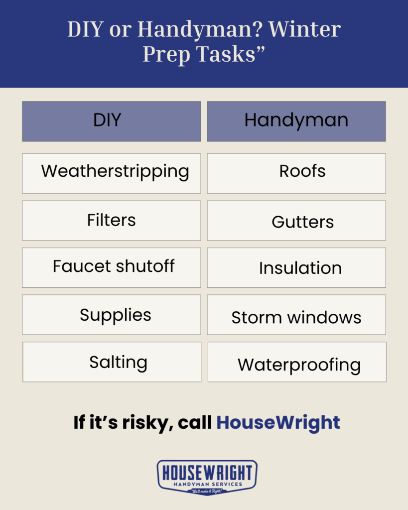 DIY or Handyman? Winter Prep Tasks